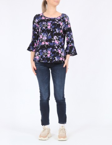 Bluza Fransa, negru floral, S