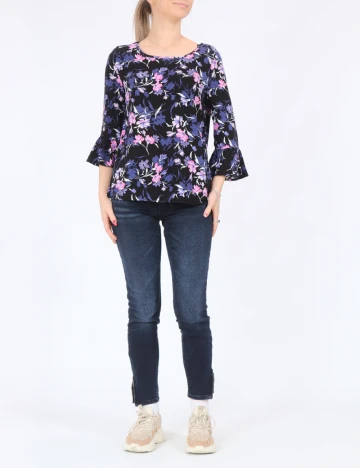 Bluza Fransa, negru floral, S