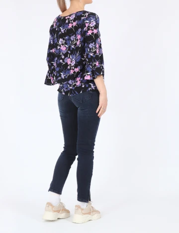 Bluza Fransa, negru floral, S