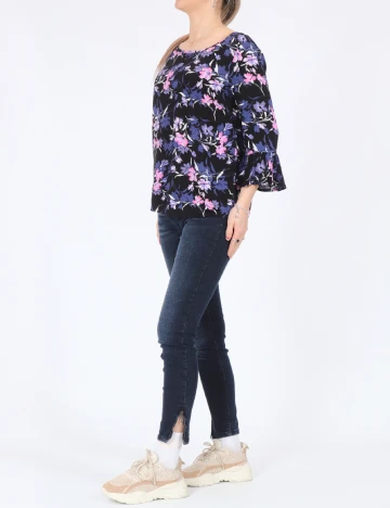Bluza Fransa, negru floral, S