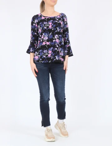 Bluza Fransa, negru floral, S