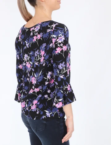 Bluza Fransa, negru floral, S