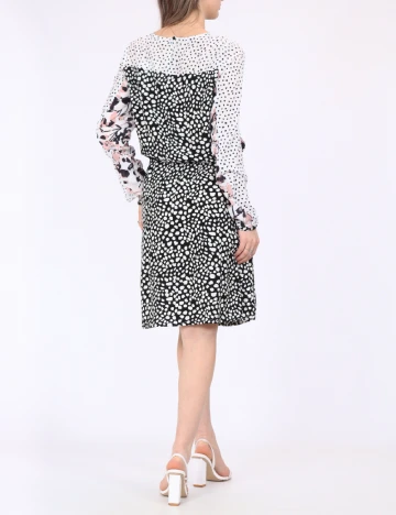 Rochie scurta Bon a Parte, alb-negru, S
