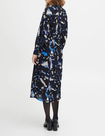 Rochie medie Fransa, bleumarin, XL Albastru