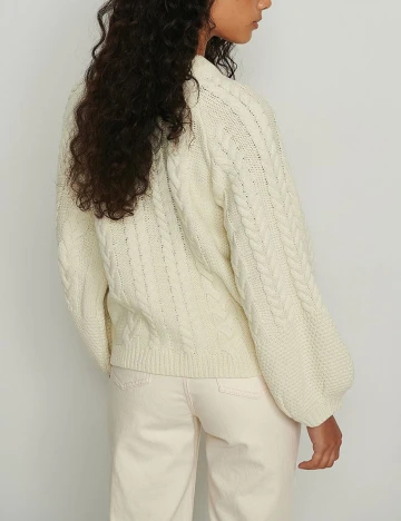Pulover NA-KD, ecru, S