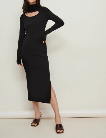 Rochie medie NA-KD, negru, S Negru