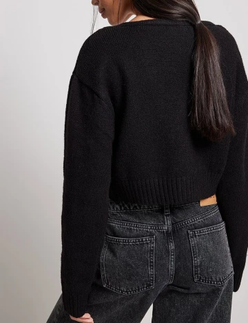 Cardigan NA-KD, negru, XS