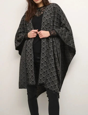 Poncho Cream, negru