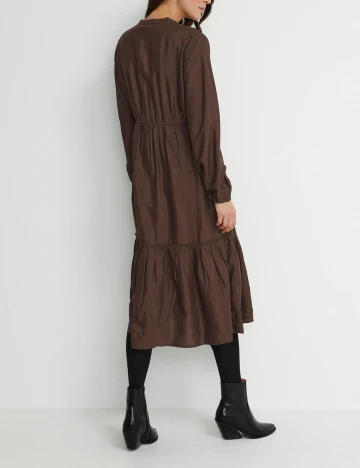 Rochie medie Cream, maro, 40