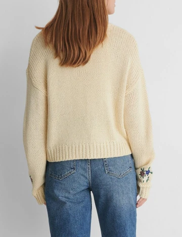 Pulover NA-KD, crem, S