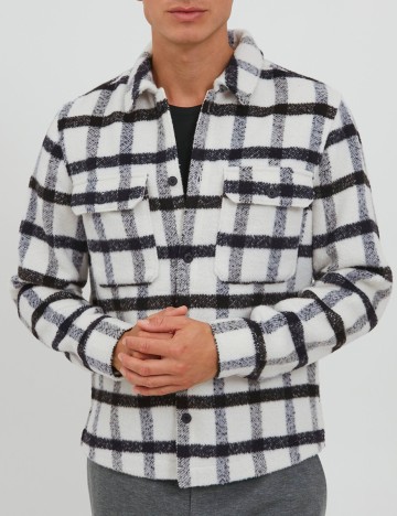 Jacheta Casual Friday, alb/negru, M