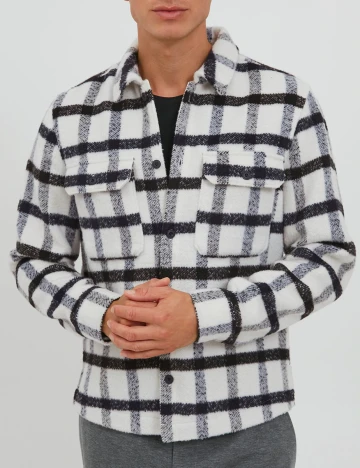 Jacheta Casual Friday, alb/negru, M Alb