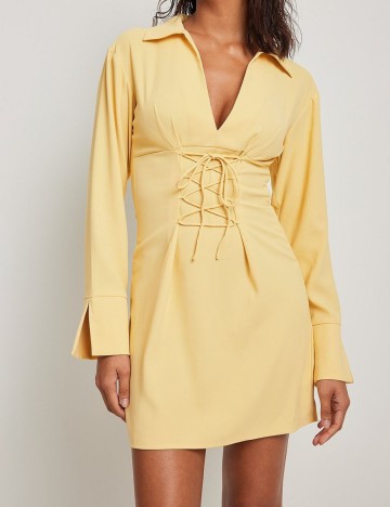 Rochie scurta NA-KD, galben, 36