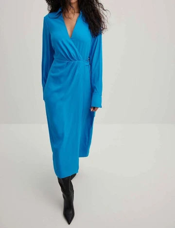Rochie medie NA-KD, albastru, 38 Albastru