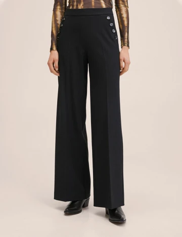 Pantaloni Mango, negru Negru