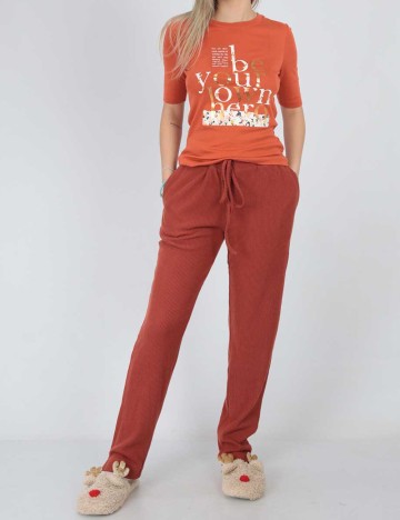 Pantaloni de pijama Triumph, caramiziu, 38