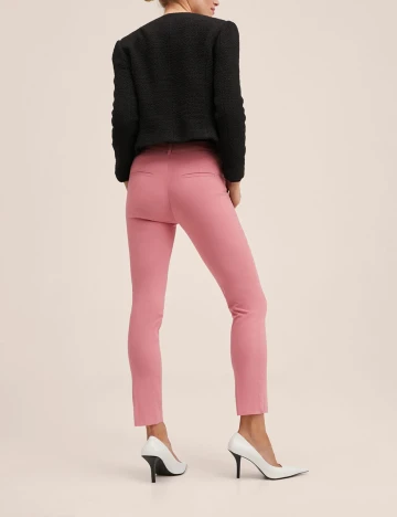 Pantaloni Mango, roz