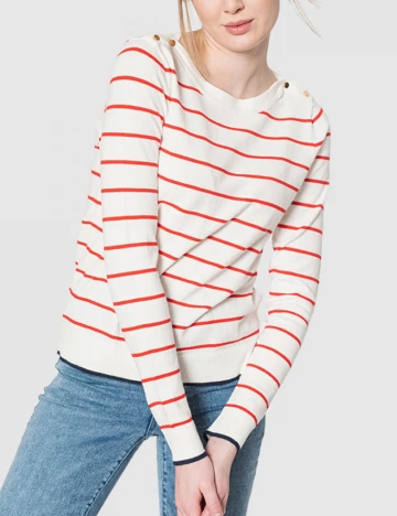 Bluza Vero Moda, alb/rosu