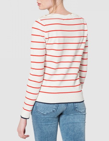 Bluza Vero Moda, alb/rosu