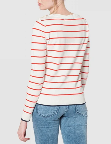 Bluza Vero Moda, alb/rosu