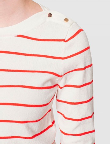 Bluza Vero Moda, alb/rosu