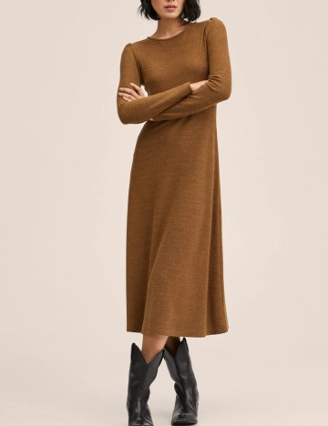 Rochie medie Mango, maro