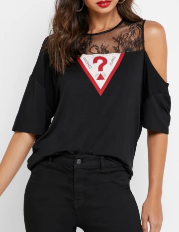 Tricou Guess, negru Negru