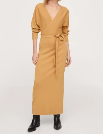 Rochie lunga Mango, mustar Galben