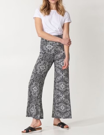 
						Pantaloni Indiska, alb/negru
