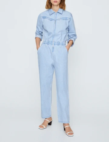 Salopeta Pull&Bear, albastru denim, L