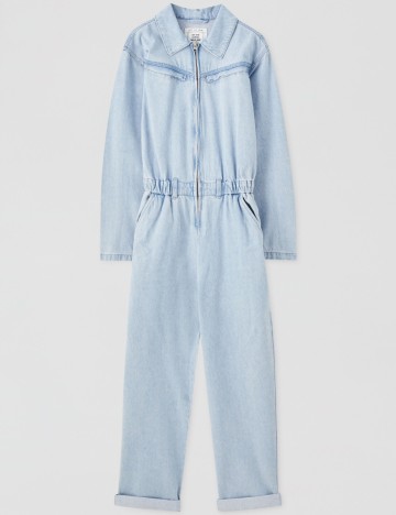 Salopeta Pull&Bear, albastru denim, L