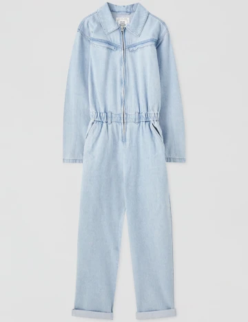 Salopeta Pull&Bear, albastru denim, L