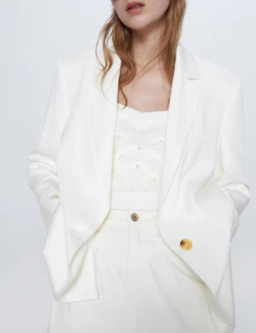 Sacou Zara, alb, XS