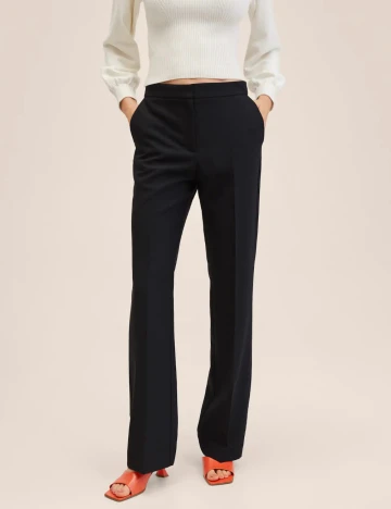 Pantaloni Mango, negru Negru
