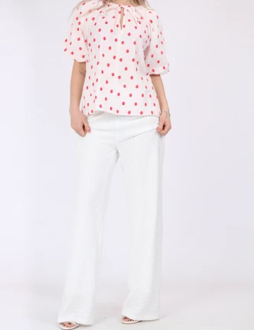 Pantaloni Pieces, alb