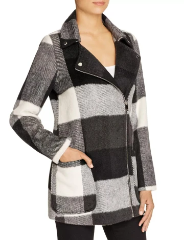 Palton Louise Paris, alb/negru Negru