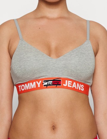 Bustiera sport Tommy Jeans, gri