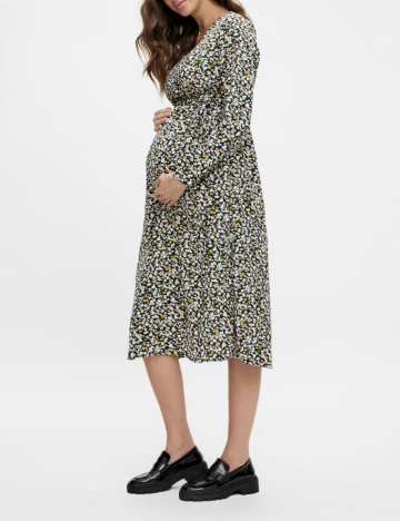 Rochie medie Mamalicious, imprimeu floral Floral print