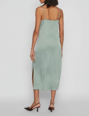 Rochie lunga Vila, verde opalin