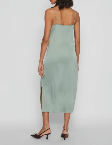 Rochie lunga Vila, verde opalin