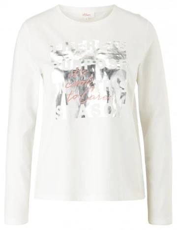 Bluza s.Oliver, alb Alb