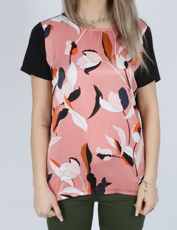 Bluza Fransa, roz/negru