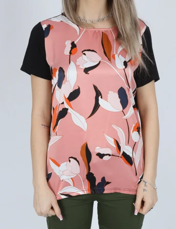 Bluza Fransa, roz/negru