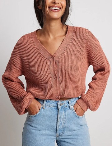 
						Cardigan NA-KD, roz pudra
