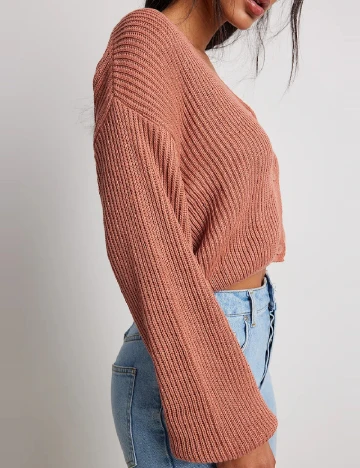 Cardigan NA-KD, roz pudra