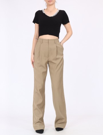Pantaloni NA-KD, kaki