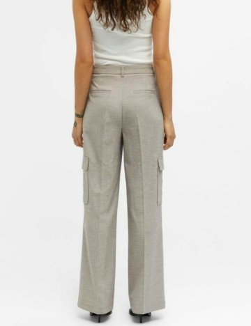 Pantaloni Object, crem