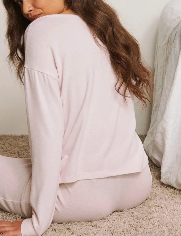 Bluza de pijama NA-KD, roz pal
