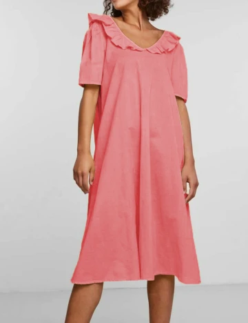Rochie medie Pieces, roz Roz