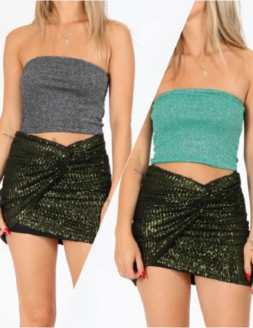 Set topuri Pieces, verde/gri
